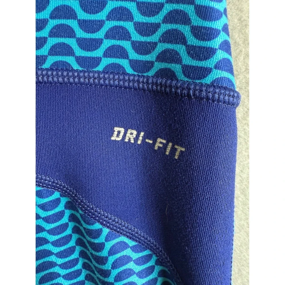 Nike Dri-FIT Capri‎ Leggings Women's Small Running  Blue Patterned Athletic
